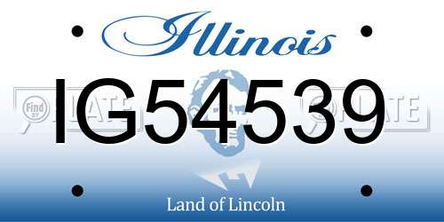 IG54539 Illinois License Plate