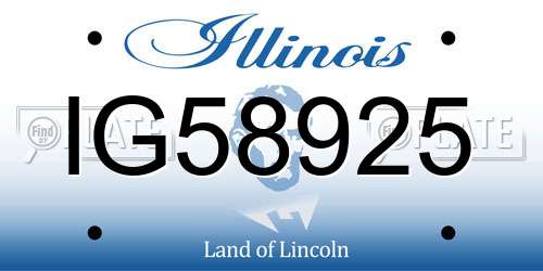 IG58925 Illinois License Plate