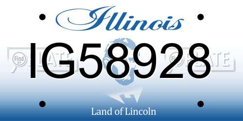 IG58928 Illinois License Plate