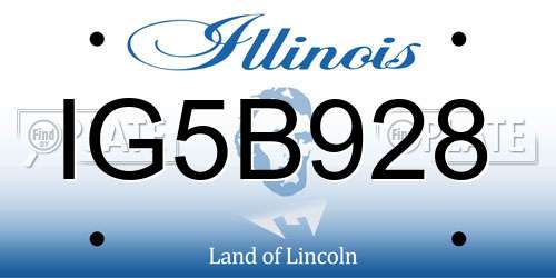 IG5B928 Illinois License Plate