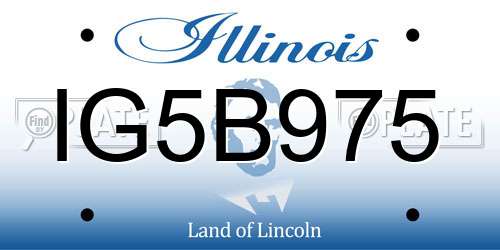 IG5B975 Illinois License Plate