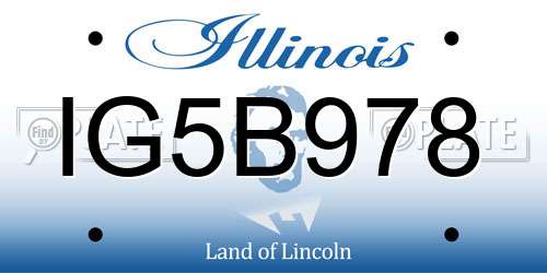 IG5B978 Illinois License Plate