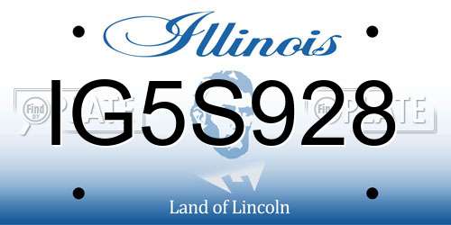 IG5S928 Illinois License Plate