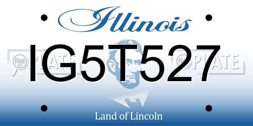 IG5T527 Illinois License Plate