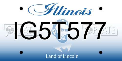 IG5T577 Illinois License Plate