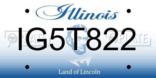 IG5T822 Illinois License Plate