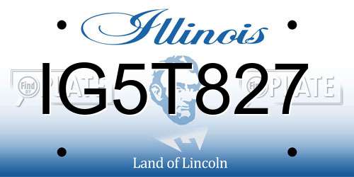 IG5T827 Illinois License Plate