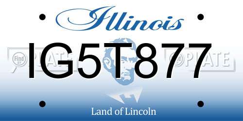 IG5T877 Illinois License Plate