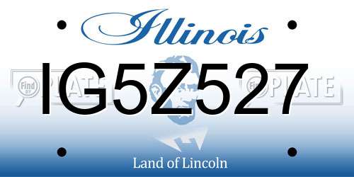 IG5Z527 Illinois License Plate