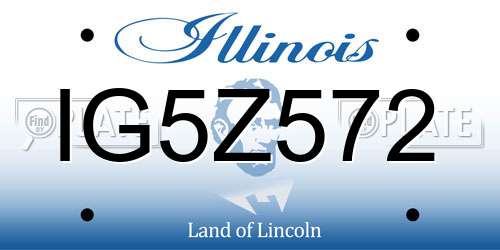 IG5Z572 Illinois License Plate