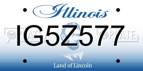 IG5Z577 Illinois License Plate