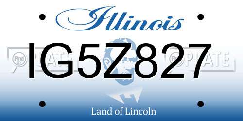 IG5Z827 Illinois License Plate