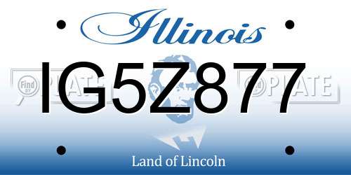 IG5Z877 Illinois License Plate