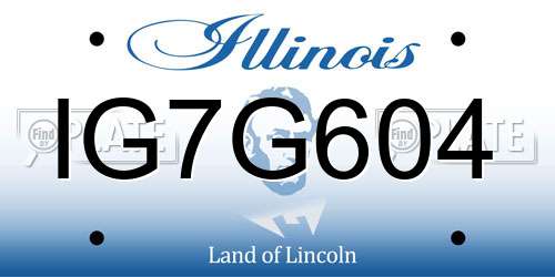 IG7G604 Illinois License Plate