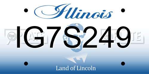 IG7S249 Illinois License Plate