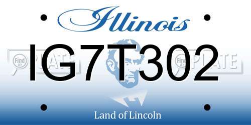 IG7T302 Illinois License Plate