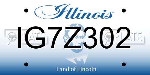 IG7Z302 Illinois License Plate