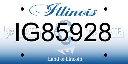 IG85928 Illinois License Plate
