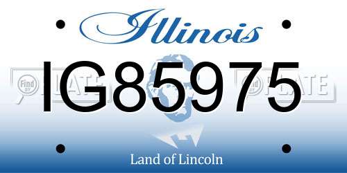 IG85975 Illinois License Plate