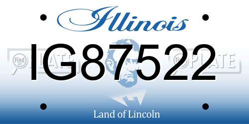 IG87522 Illinois License Plate