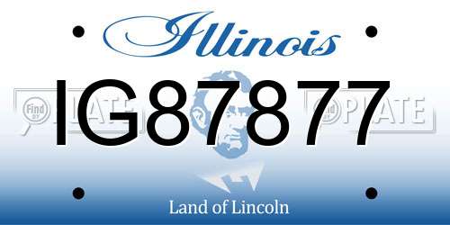 IG87877 Illinois License Plate