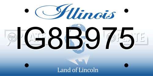 IG8B975 Illinois License Plate