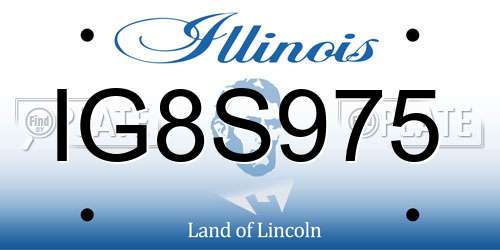 IG8S975 Illinois License Plate