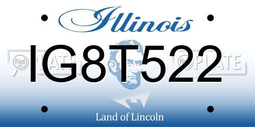 IG8T522 Illinois License Plate