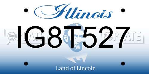 IG8T527 Illinois License Plate