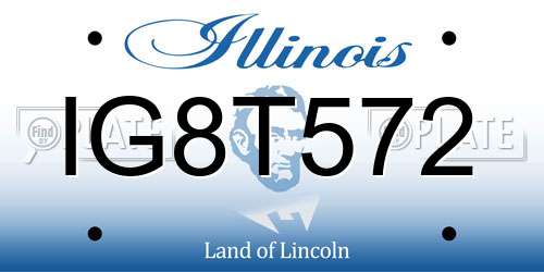 IG8T572 Illinois License Plate