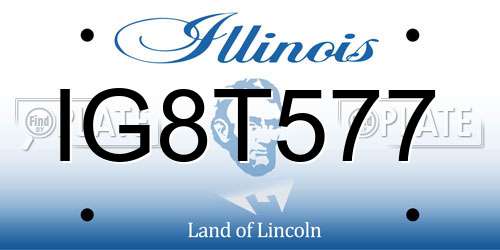IG8T577 Illinois License Plate