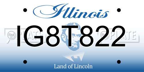 IG8T822 Illinois License Plate