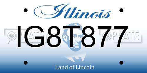 IG8T877 Illinois License Plate