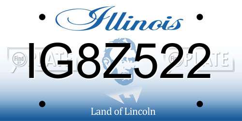 IG8Z522 Illinois License Plate