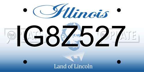 IG8Z527 Illinois License Plate