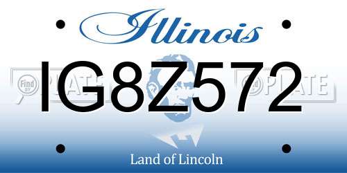 IG8Z572 Illinois License Plate