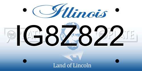 IG8Z822 Illinois License Plate