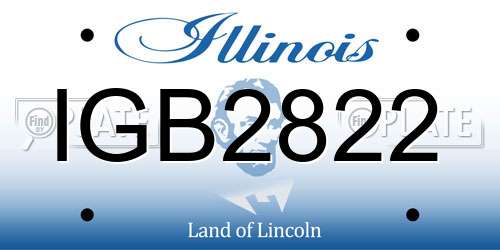 IGB2822 Illinois License Plate