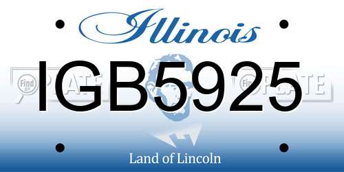 IGB5925 Illinois License Plate