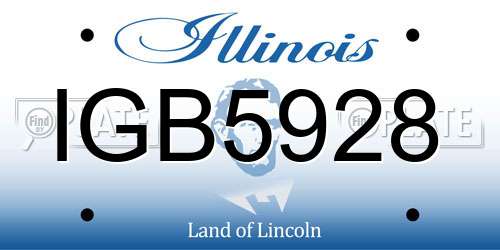 IGB5928 Illinois License Plate
