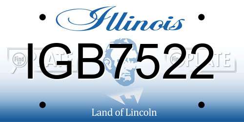 IGB7522 Illinois License Plate