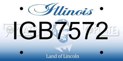 IGB7572 Illinois License Plate