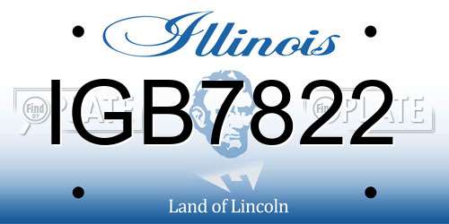 IGB7822 Illinois License Plate