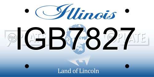 IGB7827 Illinois License Plate