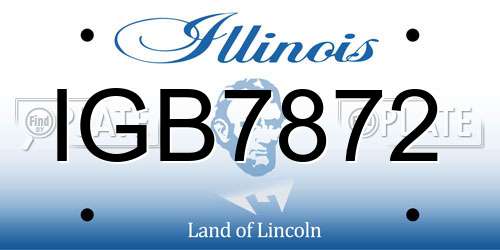 IGB7872 Illinois License Plate
