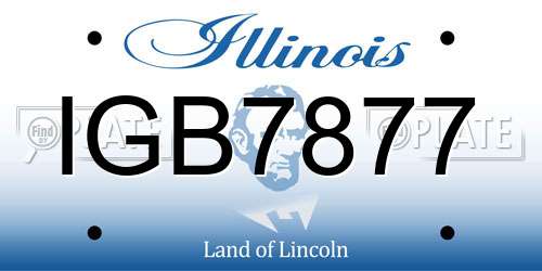 IGB7877 Illinois License Plate