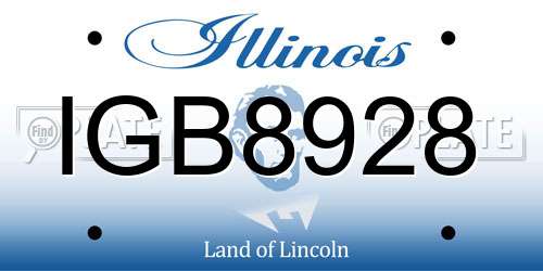IGB8928 Illinois License Plate