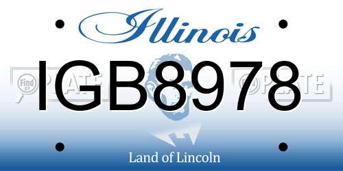 IGB8978 Illinois License Plate
