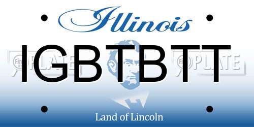 IGBTBTT Illinois License Plate