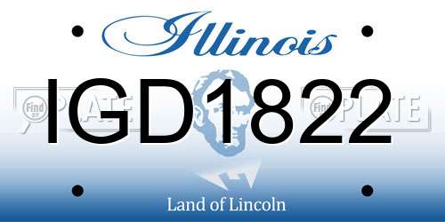 IGD1822 Illinois License Plate